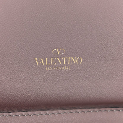 Valentino Garavani Calfskin Rockstud Compact Bi-Fold Wallet Poudre 8 of 12
