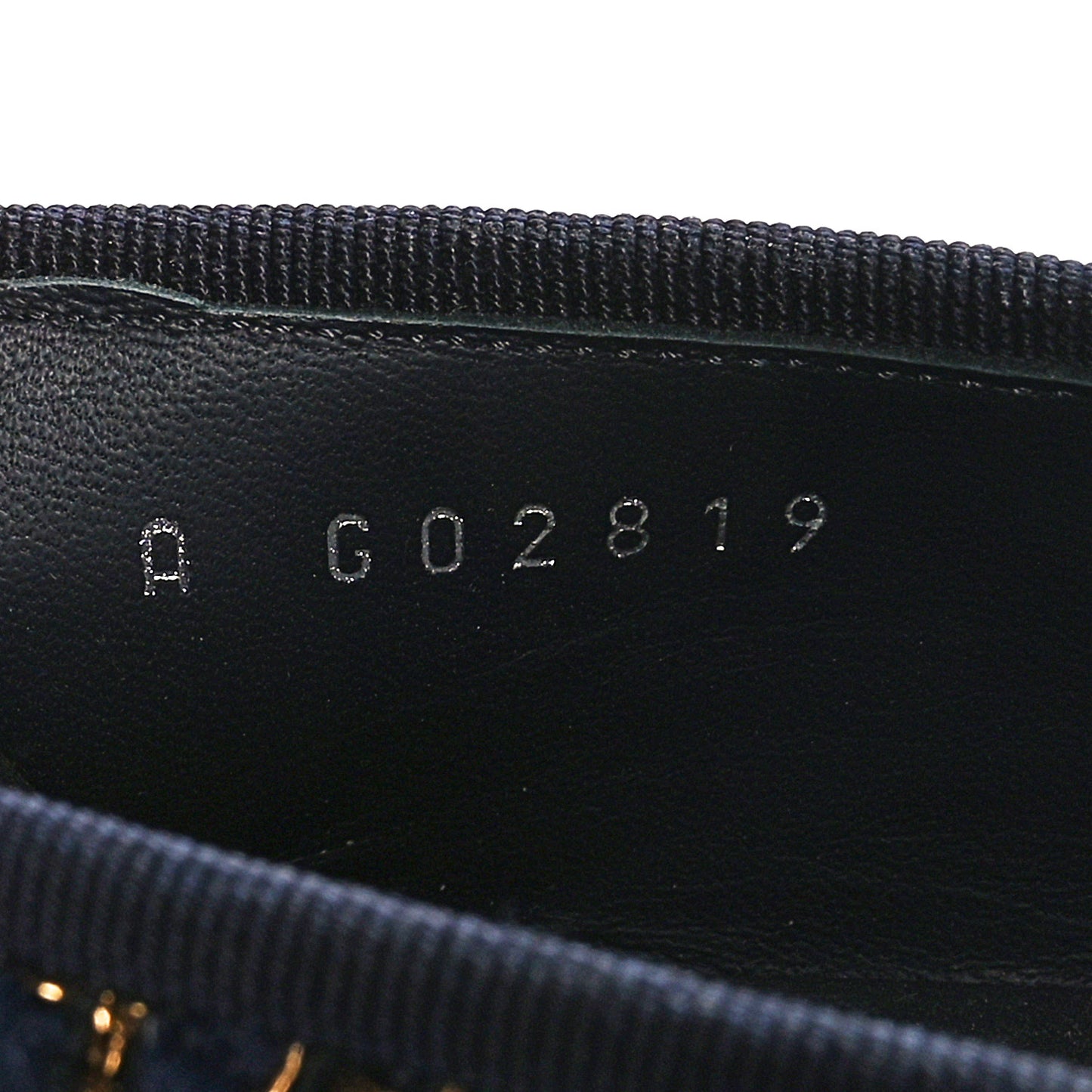 Cotton Tweed Grosgrain Cap Toe Ballerina Flats 37.5 Navy Gold Green