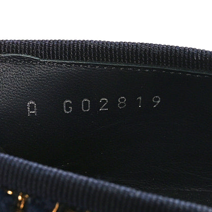 Chanel Cotton Tweed Grosgrain Cap Toe Ballerina Flats 37.5 Navy Gold Green 7 of 7