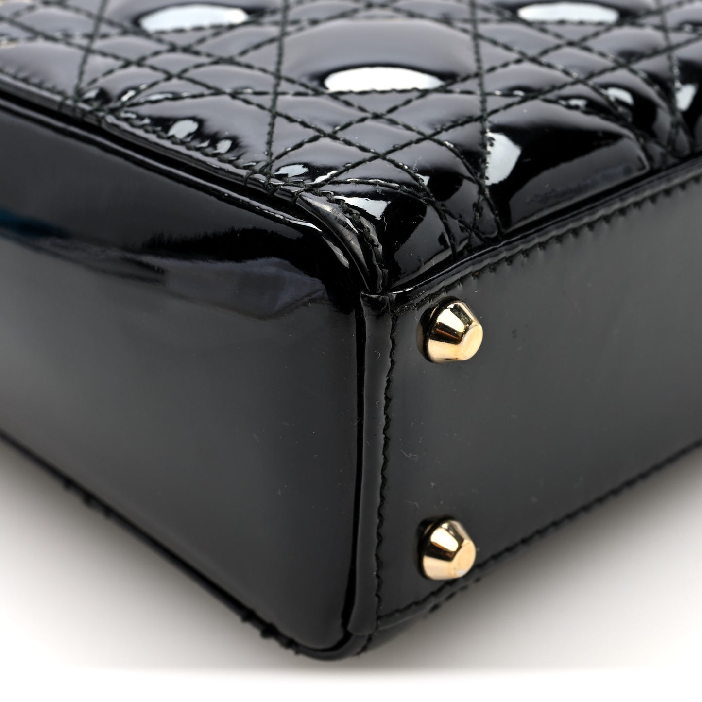 Patent Cannage Mini Lady Dior Black