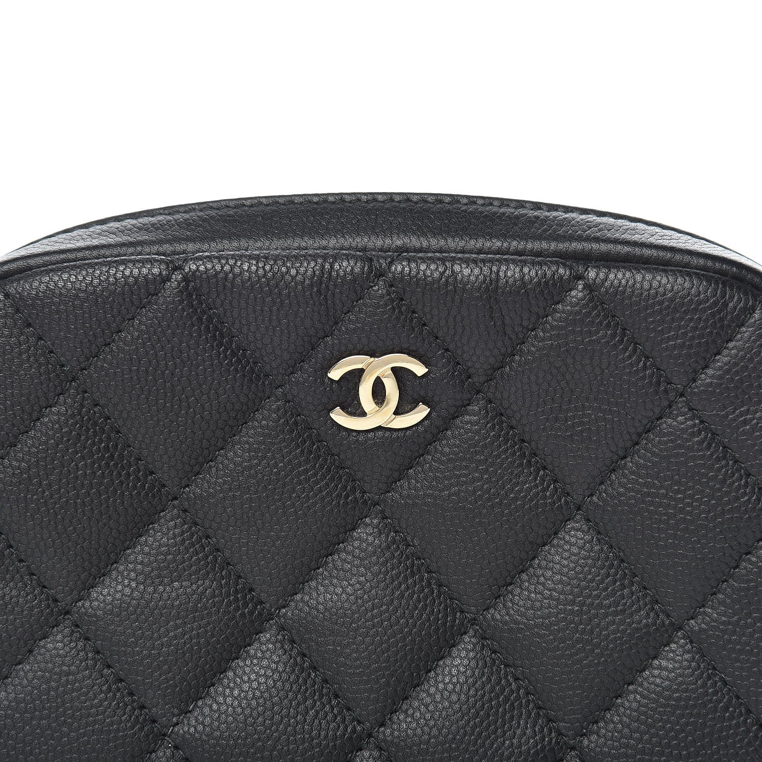 Chanel Caviar Quilted Small Curvy Pouch Cosmetic Case Black 10 of 10