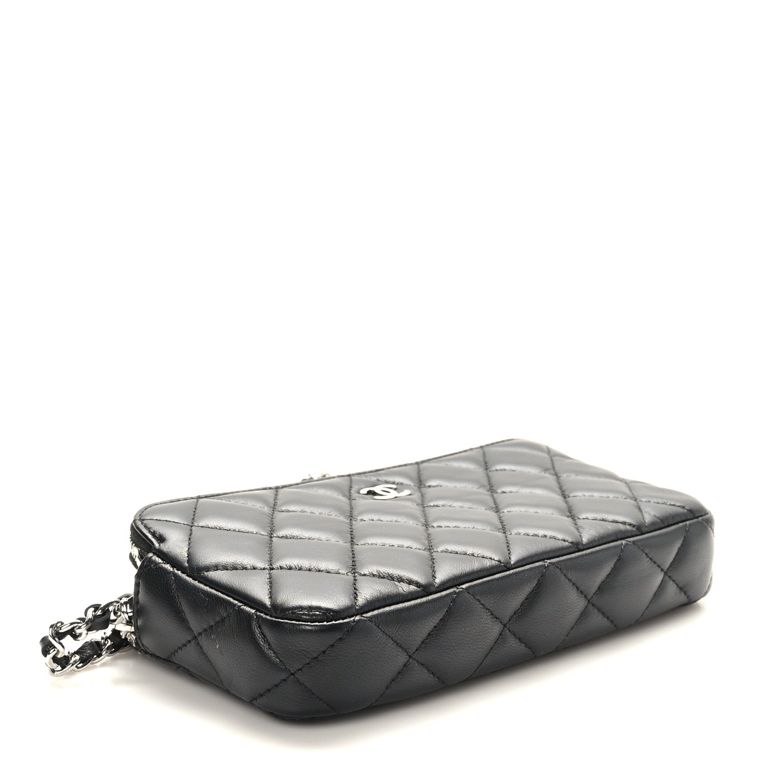 Chanel Lambskin Quilted Small Clutch With Chain Black 4 of 12