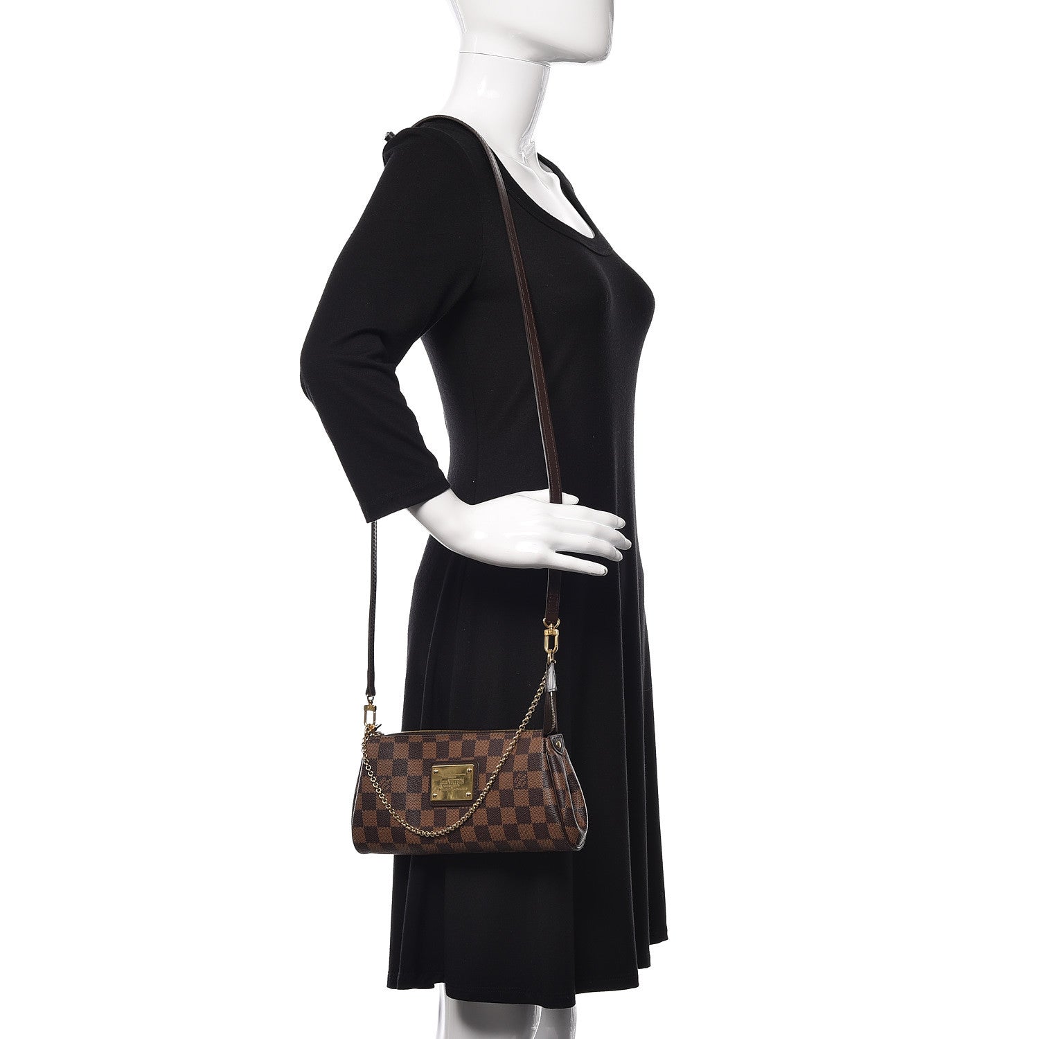 Louis Vuitton Damier Ebene Eva Clutch 2 of 12