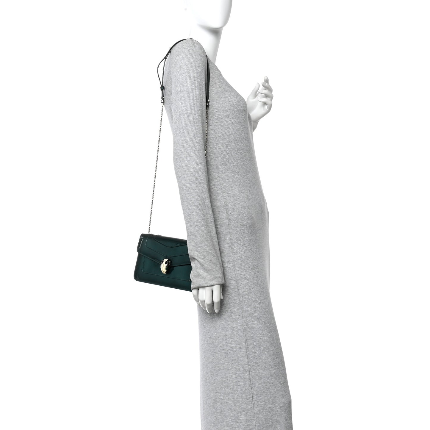 Metallic Serpenti Forever Small Shoulder Bag Green