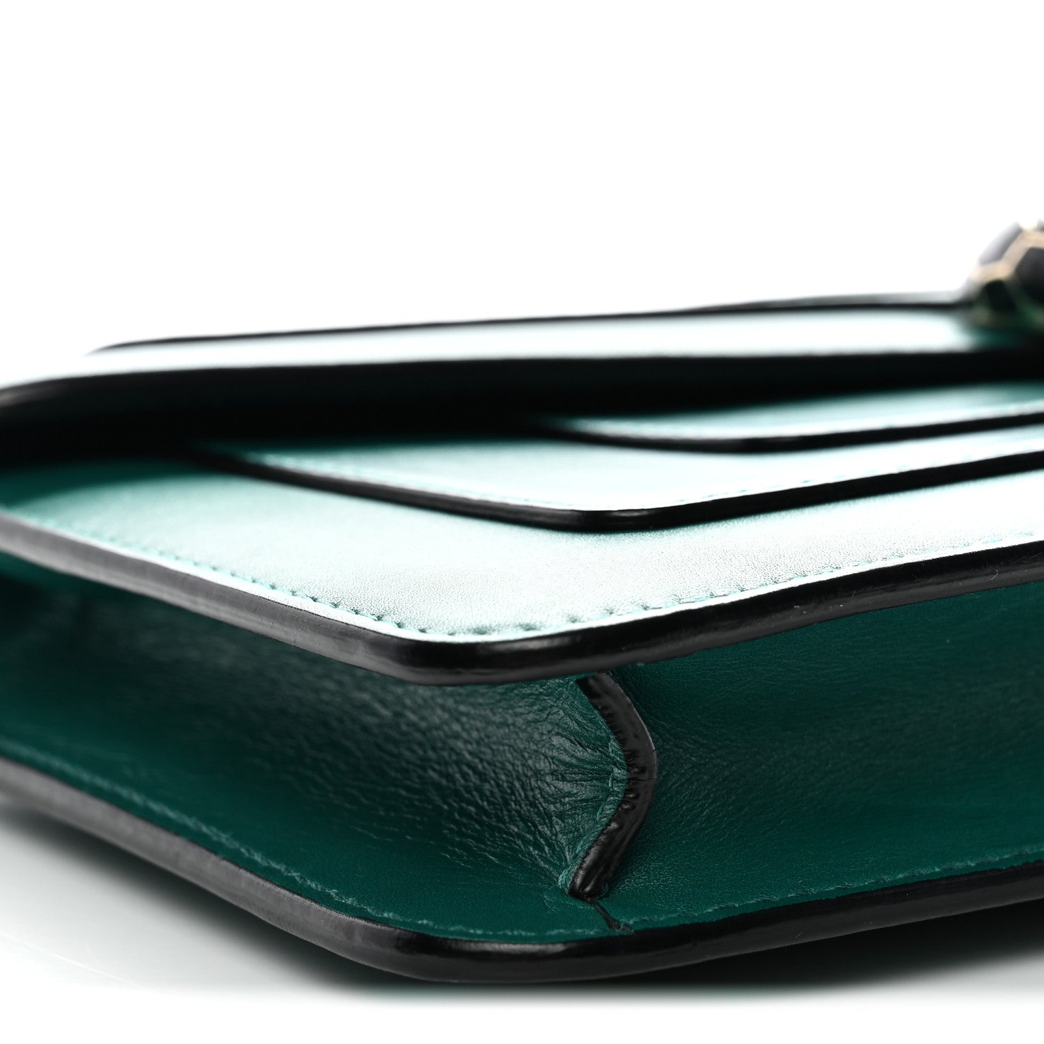 Bulgari Calfskin Serpenti Forever Flap Clutch Emerald Green 9 of 12