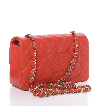 Chanel Lambskin Quilted Mini Rectangular Flap Red 3 of 11