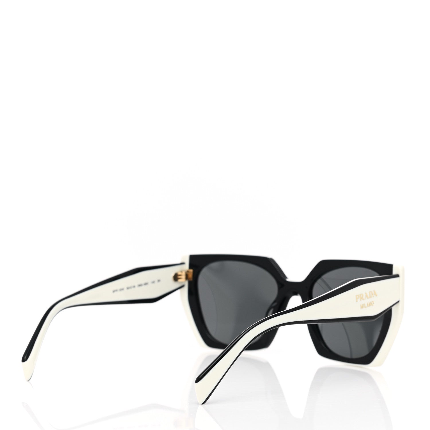 Prada Acetate Sunglasses SPR 15W Black White 4 of 7