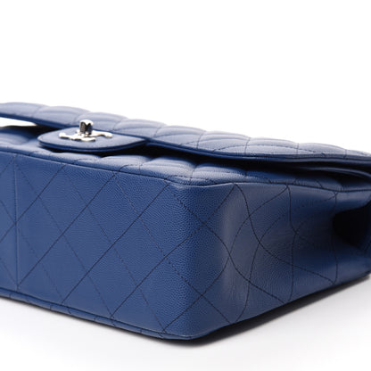 Chanel Caviar Quilted Jumbo Double Flap Blue 7 of 12