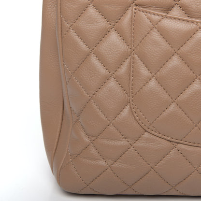 Chanel Grained Calfskin Quilted Large Zipped Shopping Tote Taupe 10 of 13