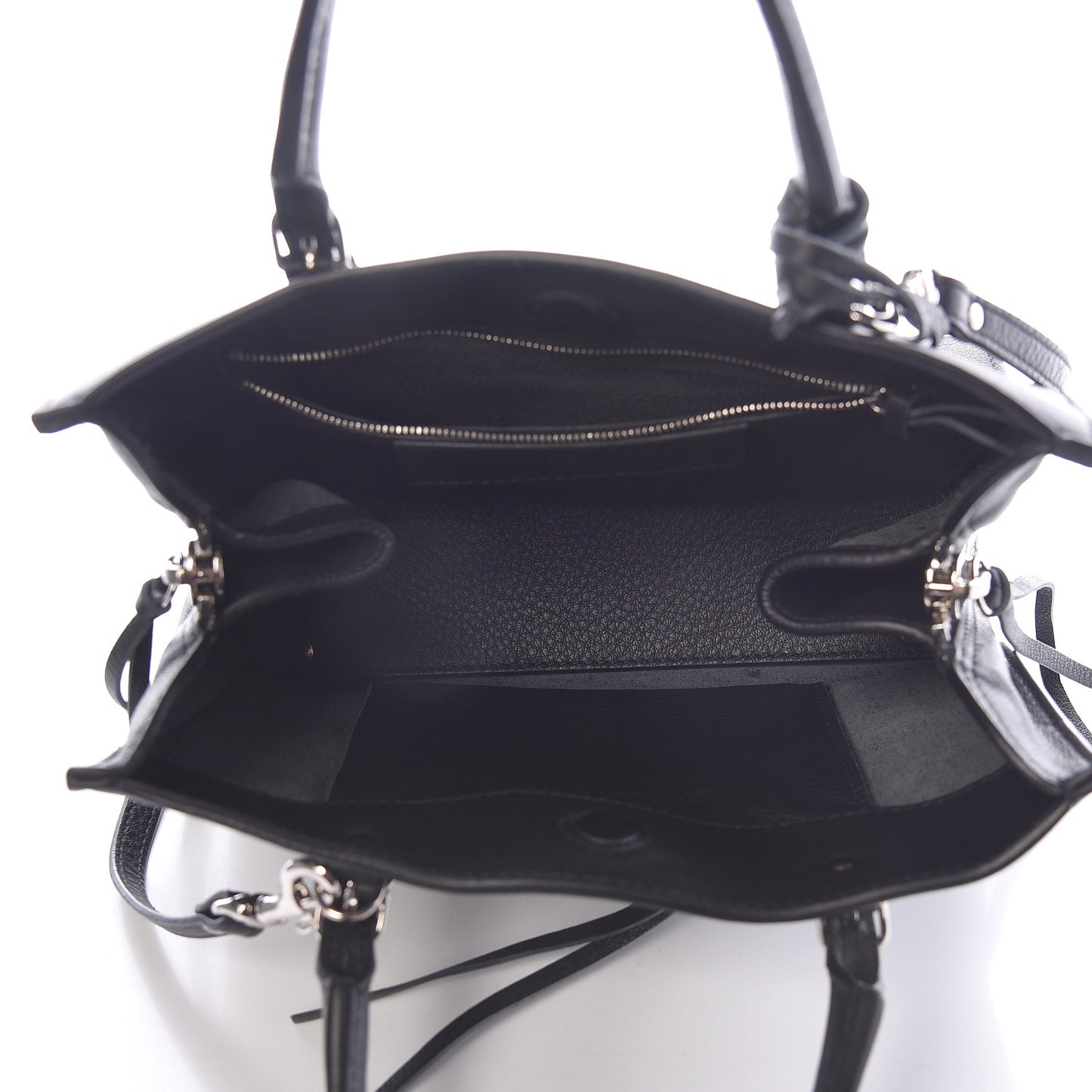 Calfskin Papier Mini A4 Zip Around Tote Black