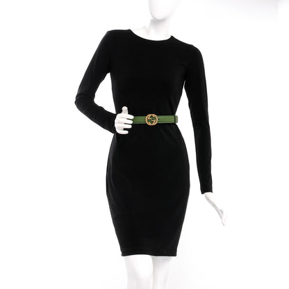 Gucci Calfskin Interlocking G Belt 80 32 Green 2 of 6