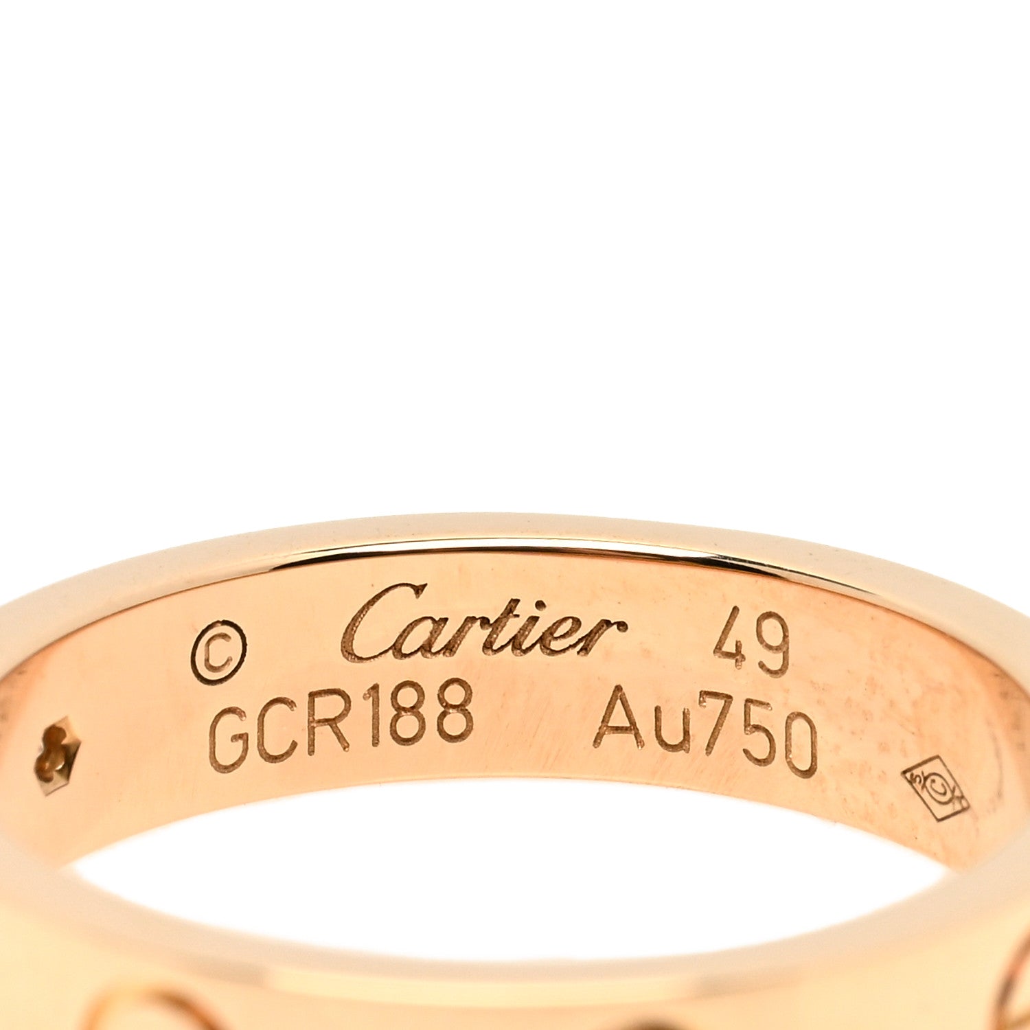 Cartier 18K Pink Gold Diamond 4mm LOVE Wedding Band Ring 49 4.75 4 of 4