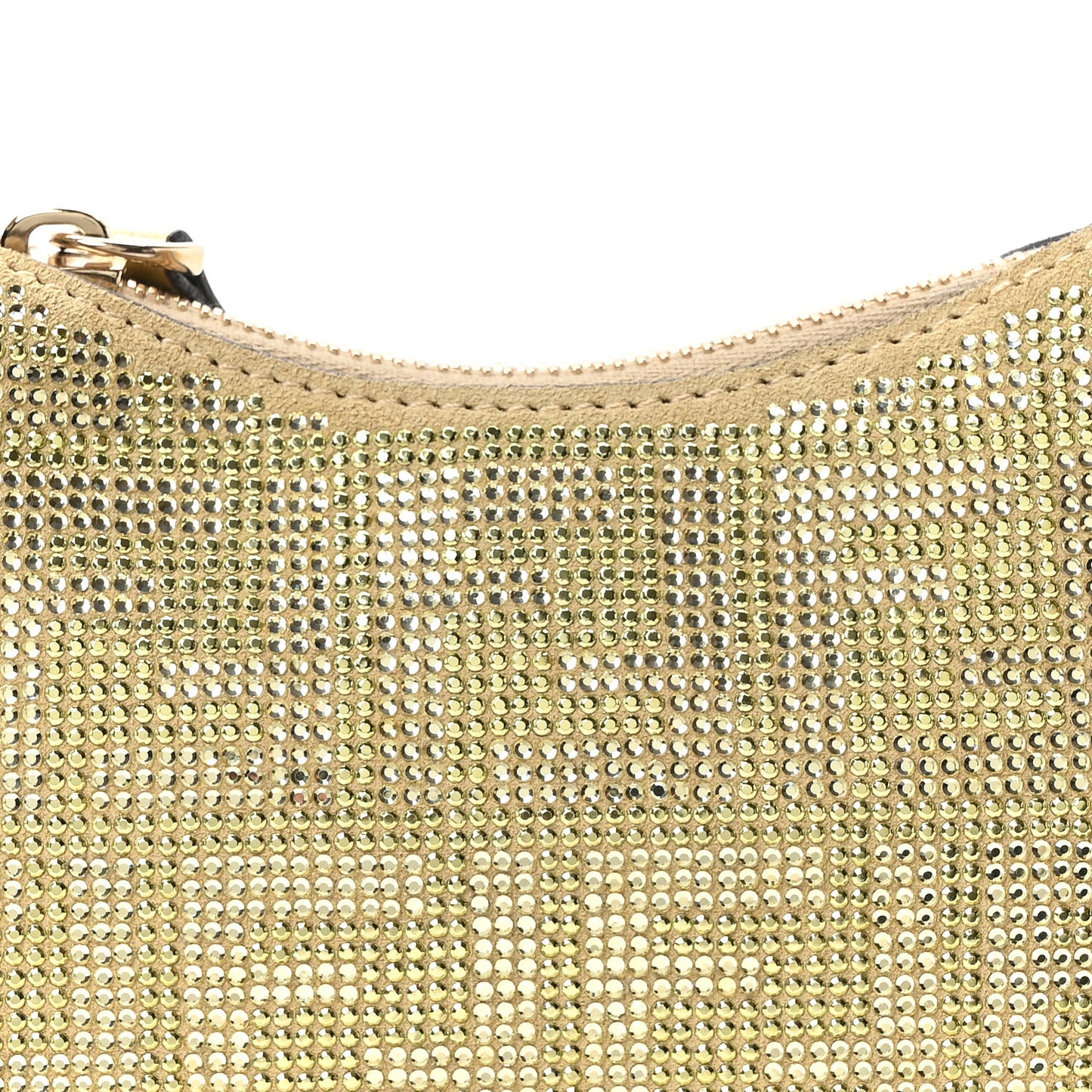 Crystal Vitello Laminato Suede FF Nano Fendigraphy Hobo Bag Platino