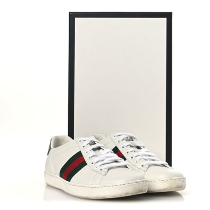 Gucci Calfskin Crocodile Web Womens Ace Sneakers 36 White Green 14 of 14