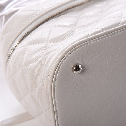 Chanel Crumpled Calfskin PVC Quilted Backpack White 13 of 18