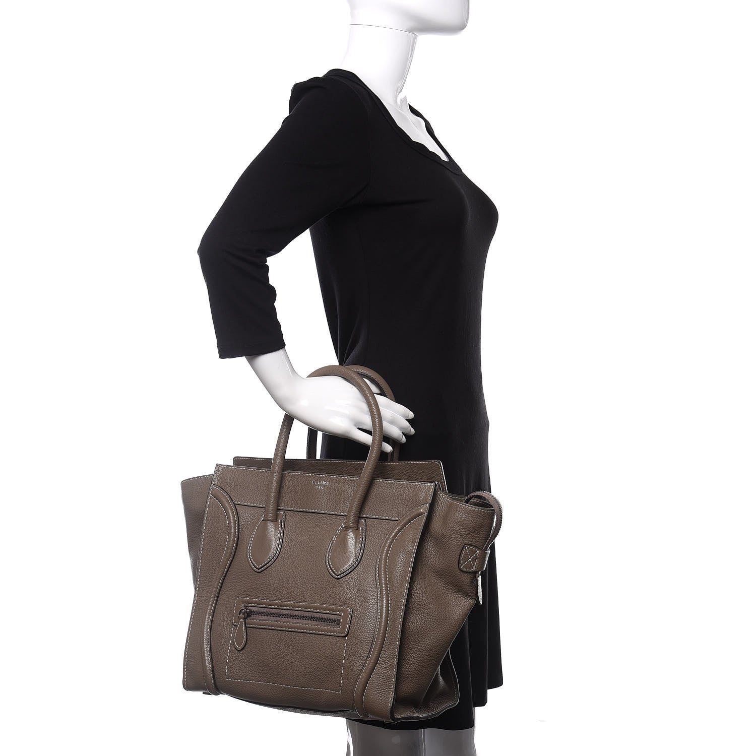 Celine Pebbled Calfskin Mini Luggage Souris 2 of 9