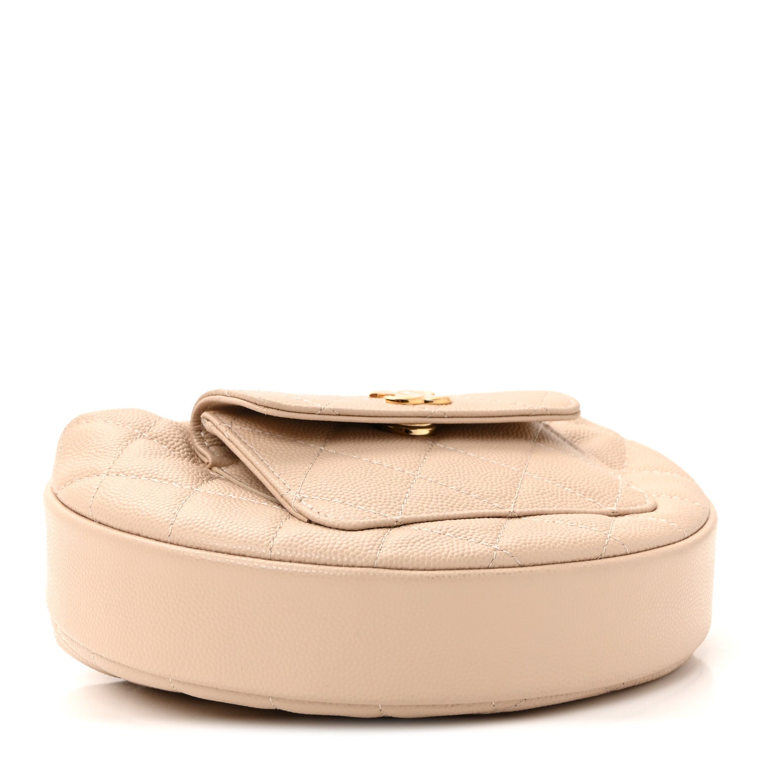 Chanel Caviar Quilted Polly Pocket Pouch Hobo Beige 4 of 10