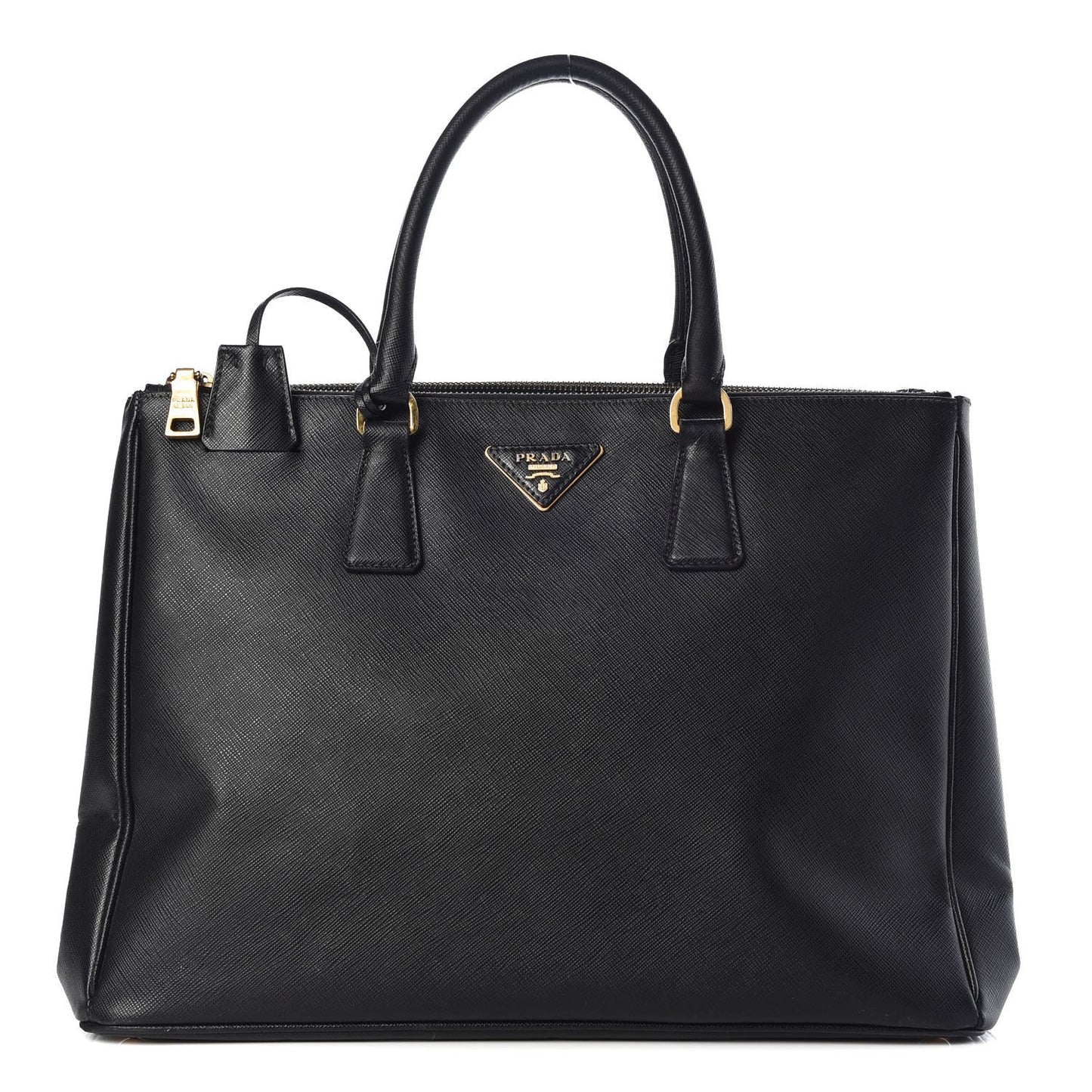 Saffiano Large Galleria Double Zip Tote Black