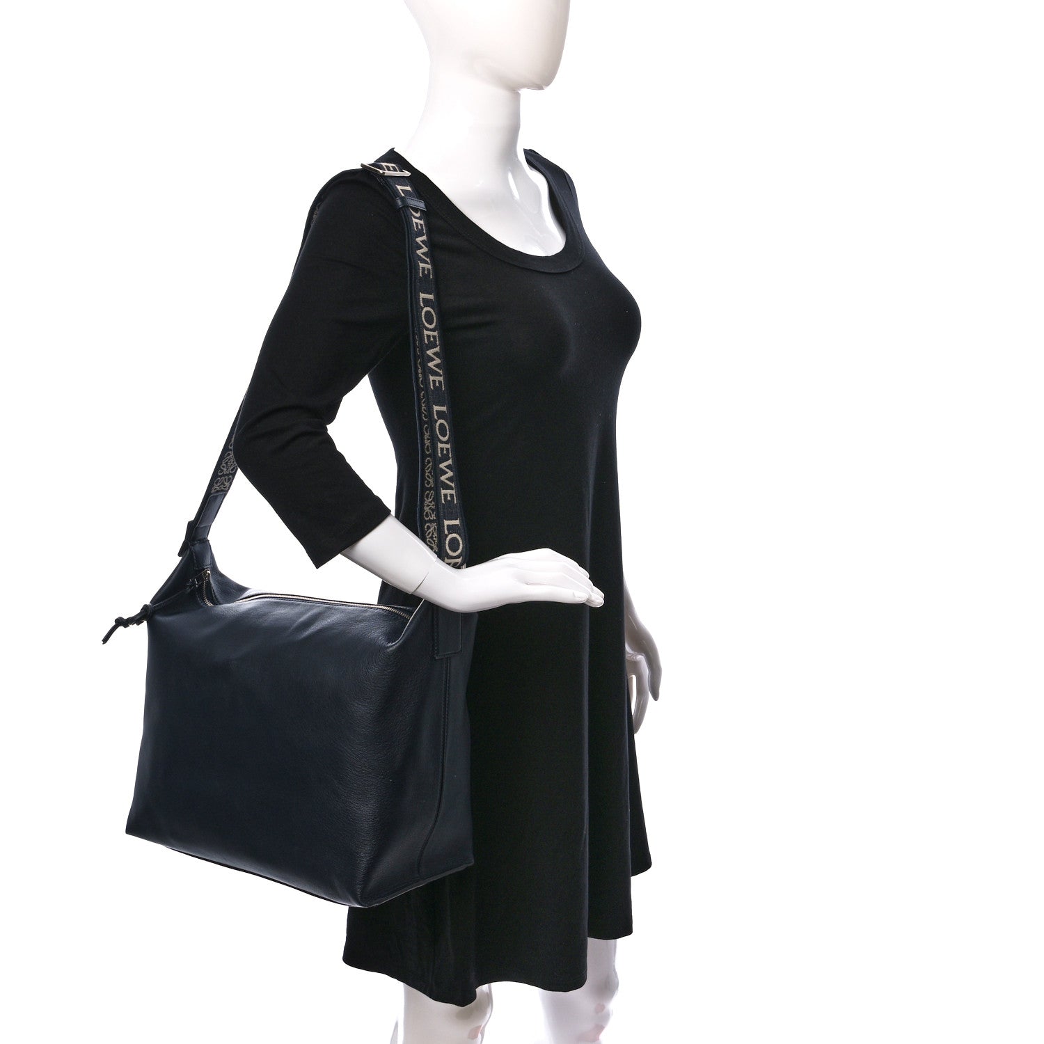 Loewe Supple Smooth Calfskin Jacquard Cubi Crossbody Bag Deep Navy 2 of 9