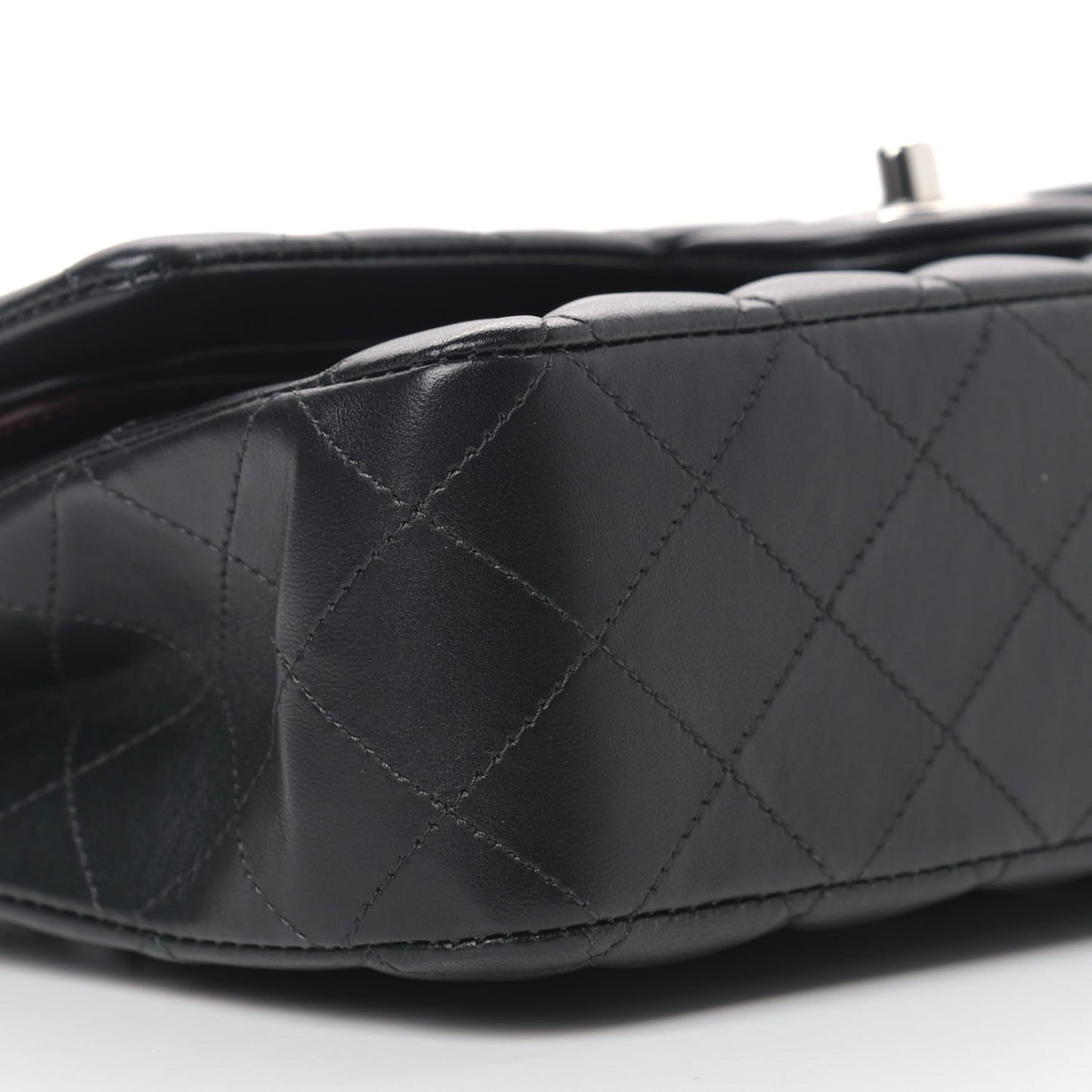 Lambskin Quilted Medium Double Flap Black