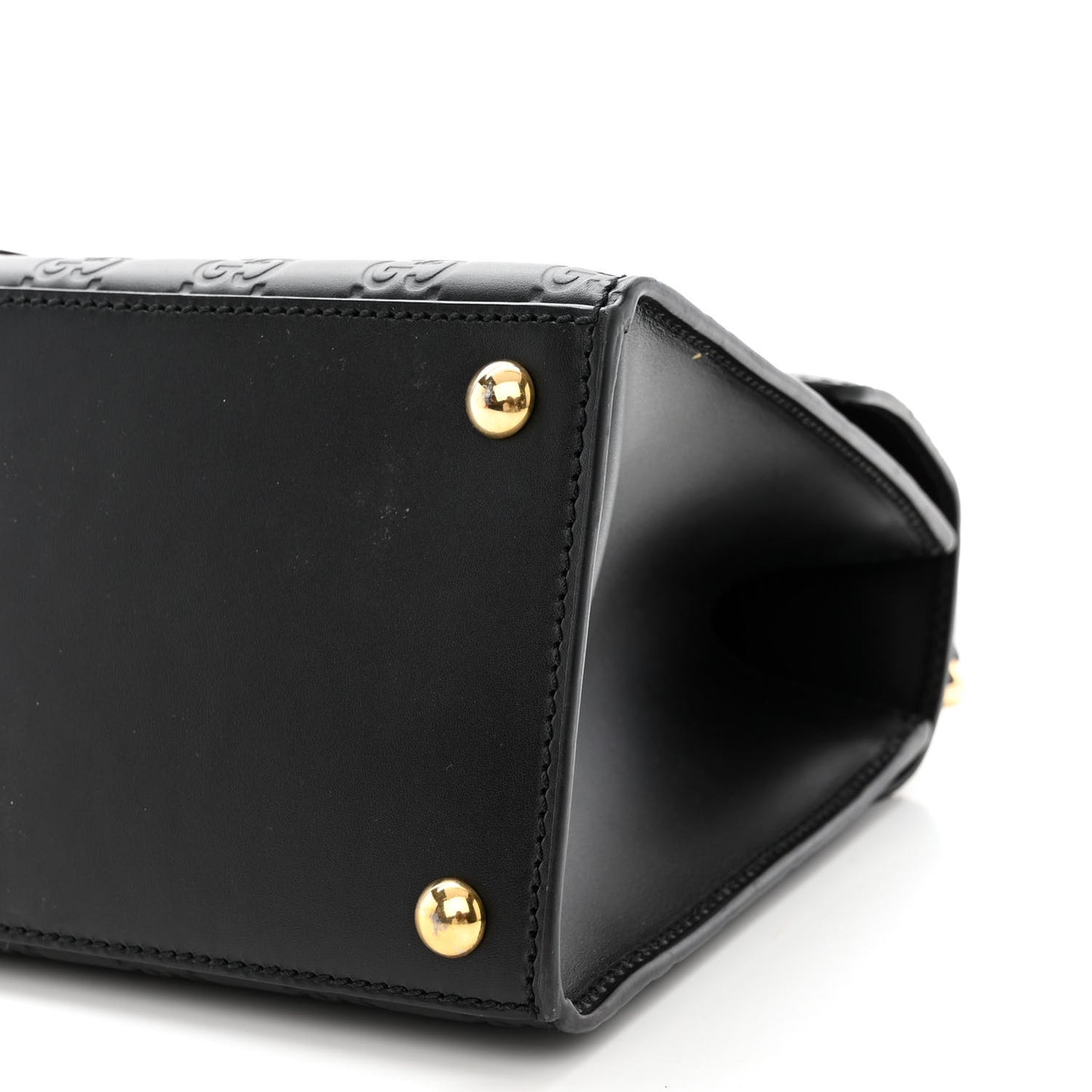 Guccissima Signature Small Padlock Top Handle Bag Black