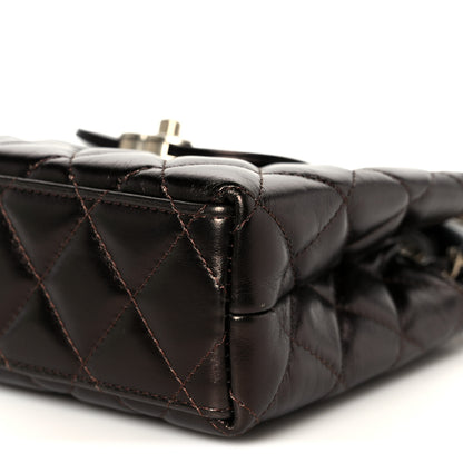 Chanel Metallic Aged Calfskin Quilted Nano Kelly Shopper Light Brown 10 of 11