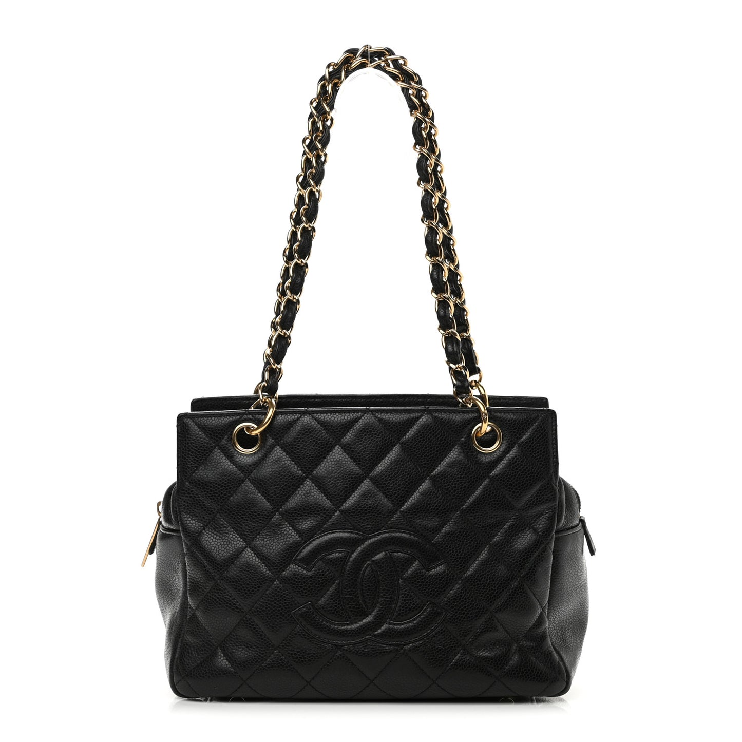 Caviar Quilted Petit Timeless Tote PTT Black