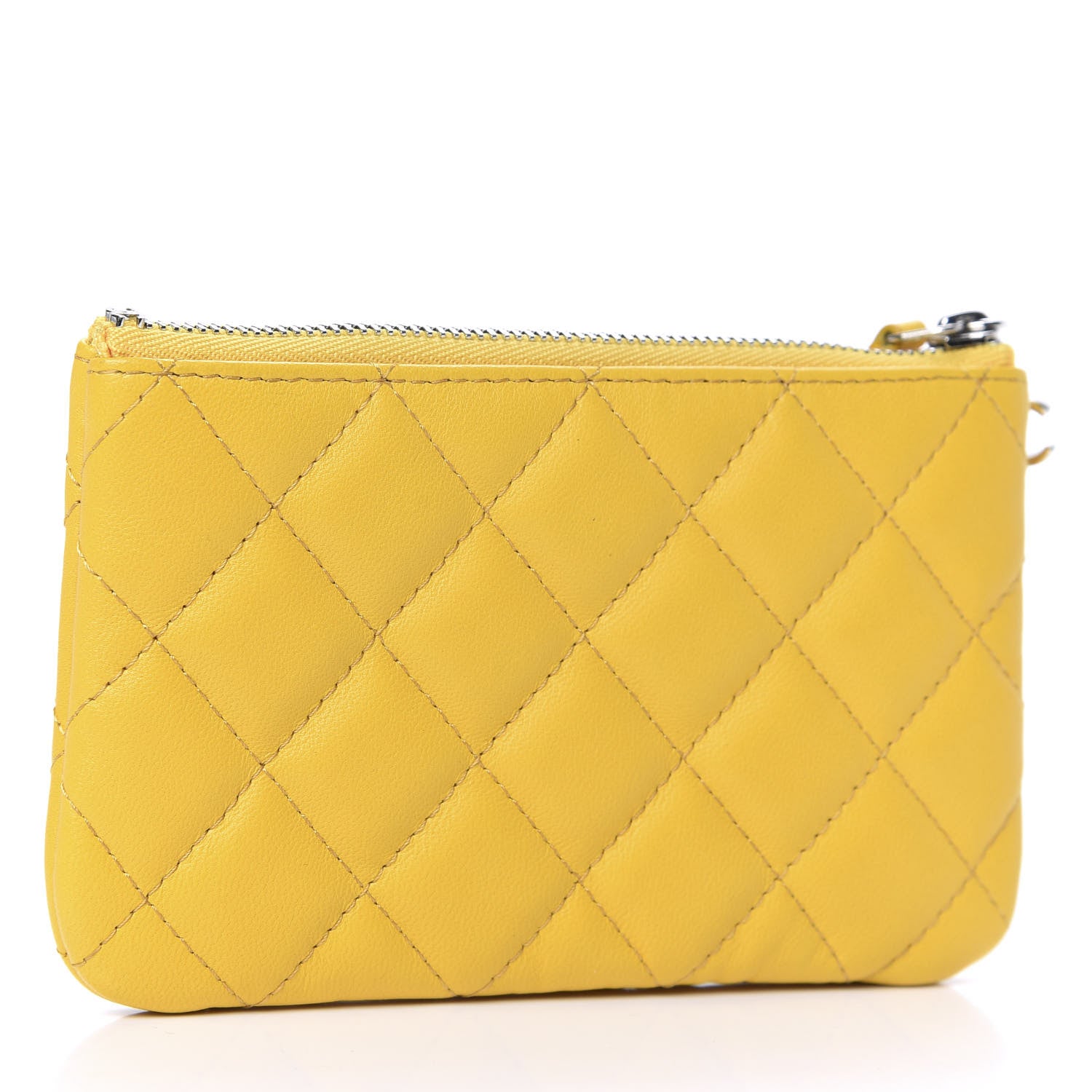 Chanel Lambskin Small Ground Control Cosmetic Case Yellow 3 of 7