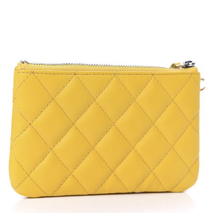 Chanel Lambskin Small Ground Control Cosmetic Case Yellow 3 of 7
