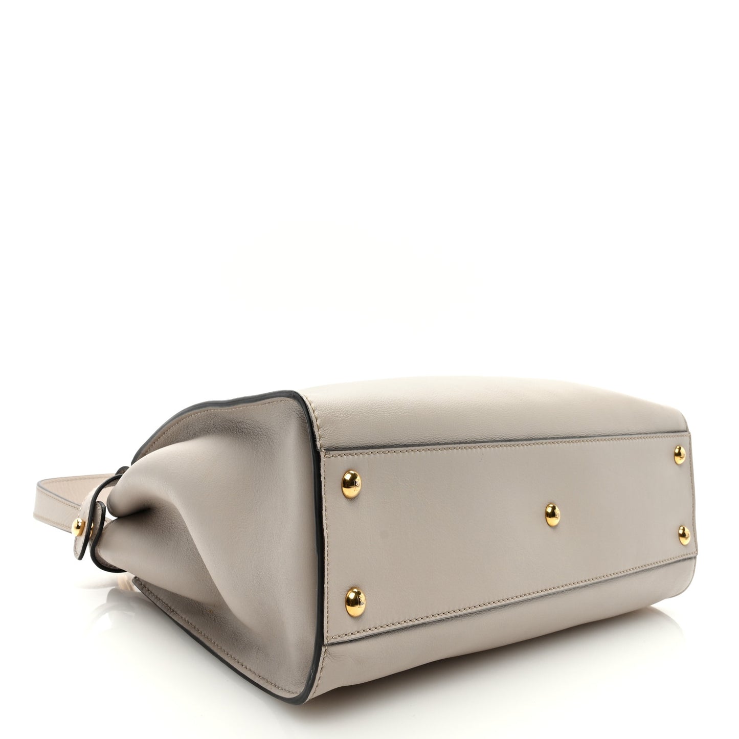 Vitello Seta Shiny Nappa Medium Peekaboo Iconic Satchel Grigio Polvere Bois de Rose