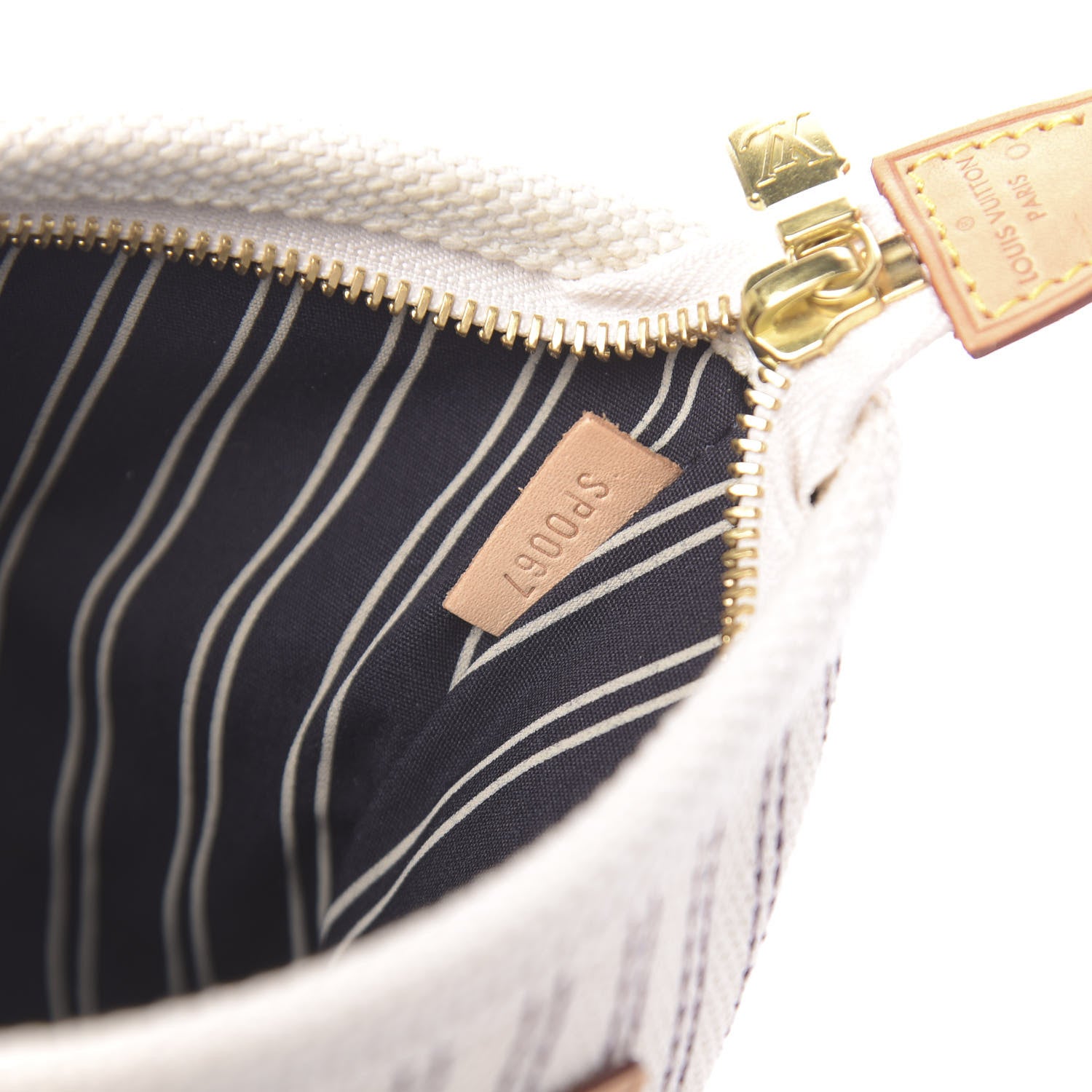 Louis Vuitton Toile Antigua Pochette Plate PM Navy Striped 6 of 8