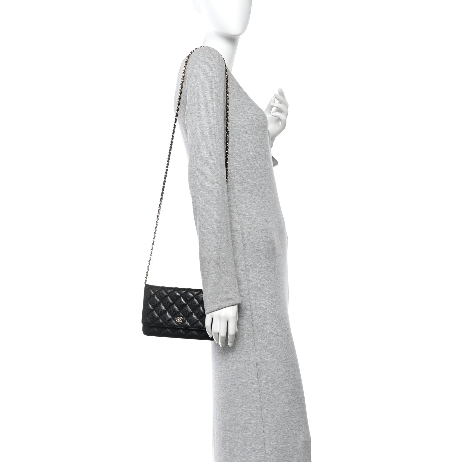 Chanel Caviar Quilted Wallet On Chain WOC Black 2 of 11
