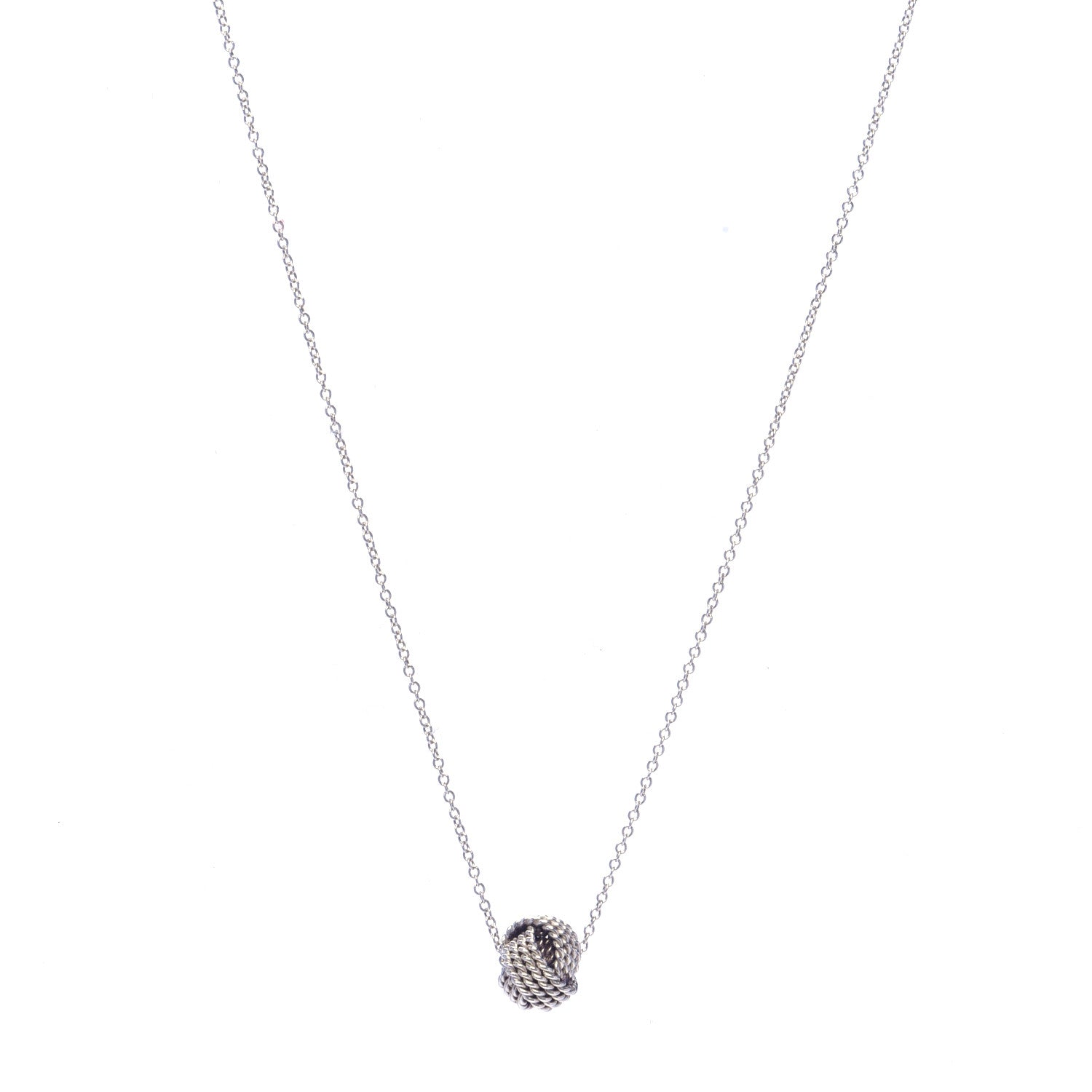 Tiffany Sterling Silver Twist Knot Pendant Necklace 1 of 6