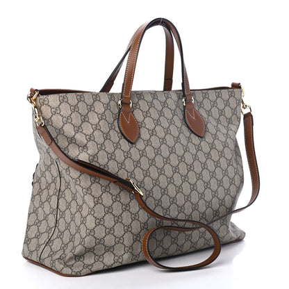 Gucci Soft GG Supreme Monogram Blind For Love Embroidered Medium Crossbody Tote Beige Tuscany Multicolor 2 of 4