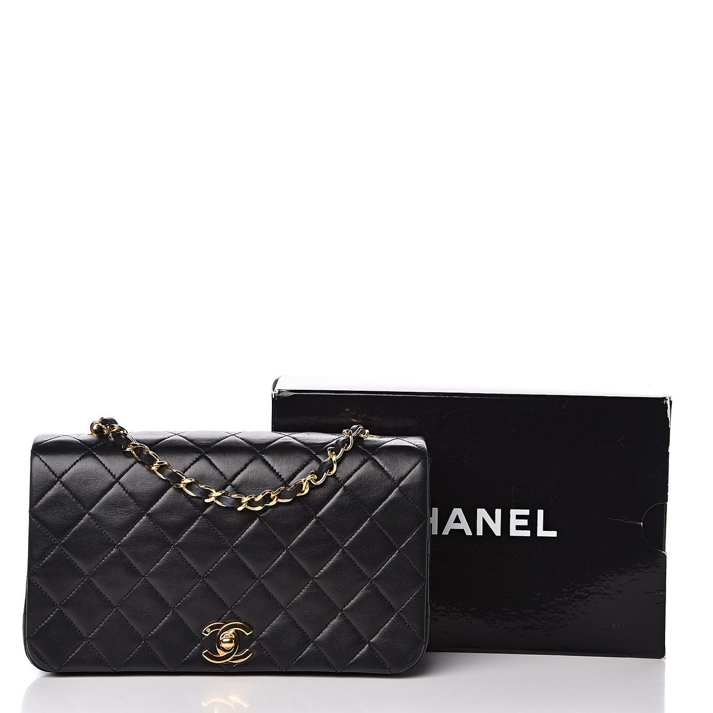 Lambskin Quilted Small Single Flap Bag Black