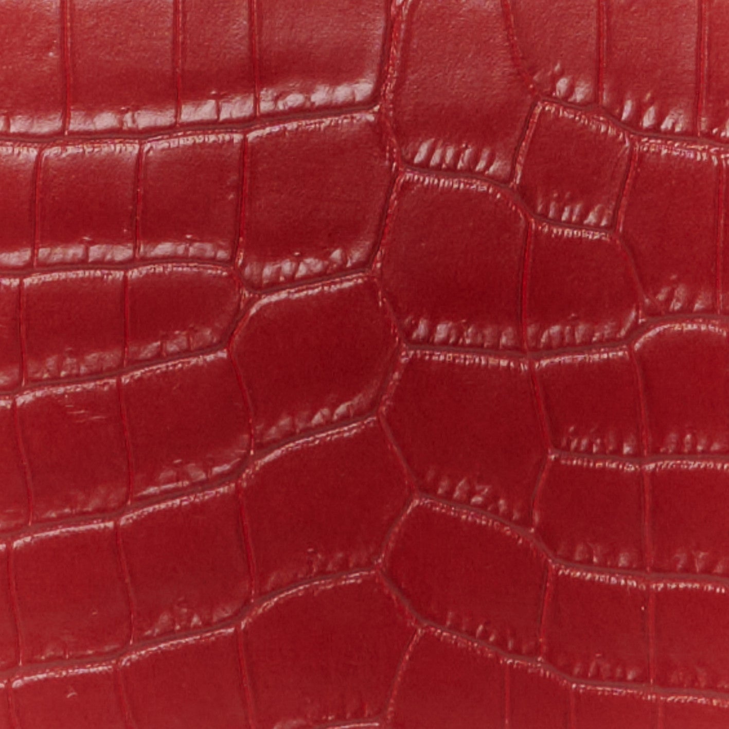 Calfskin Crocodile Embossed Elise Chain Shoulder Bag Red