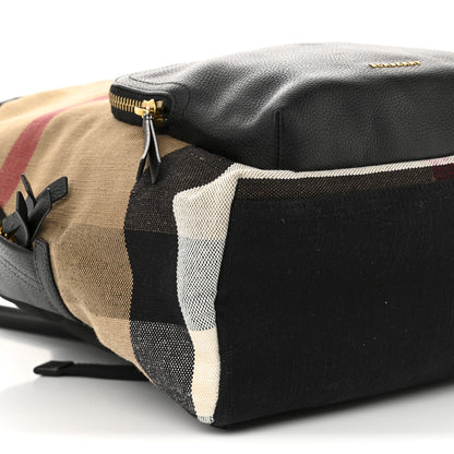 Burberry Mega Check Calfskin Abbeydale Simple Backpack Black Camel 17 of 19