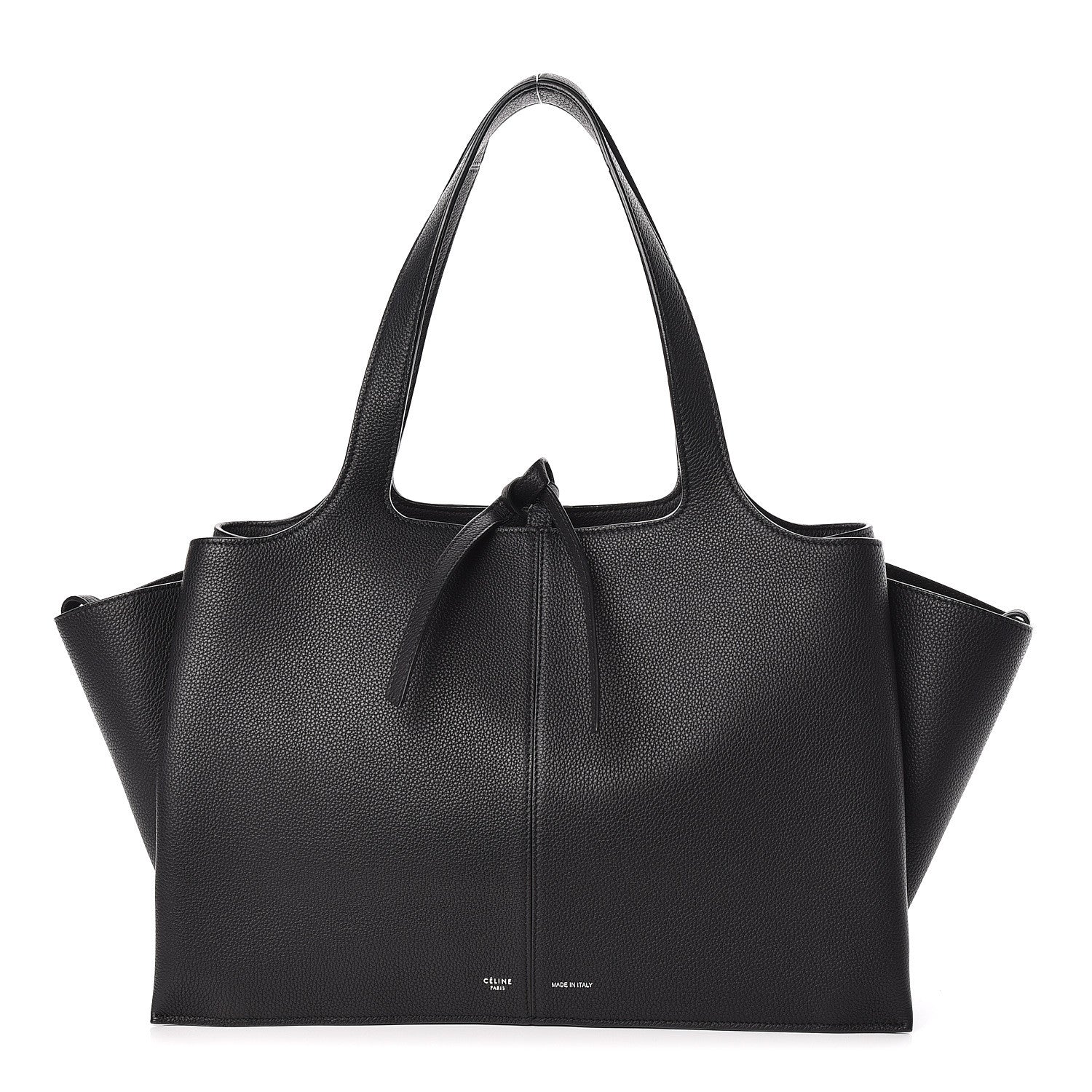 Celine Baby Grained Calfskin Medium Tri-Fold Bag Black 1 of 13