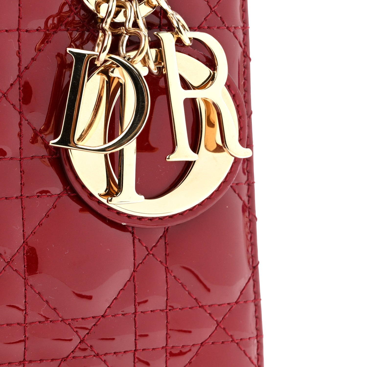 Christian Dior Patent Cannage Small Lady Dior Cherry Red 1938327