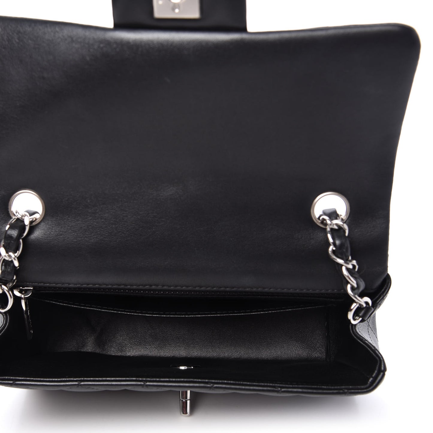 Lambskin Quilted Mini Rectangular Flap Black