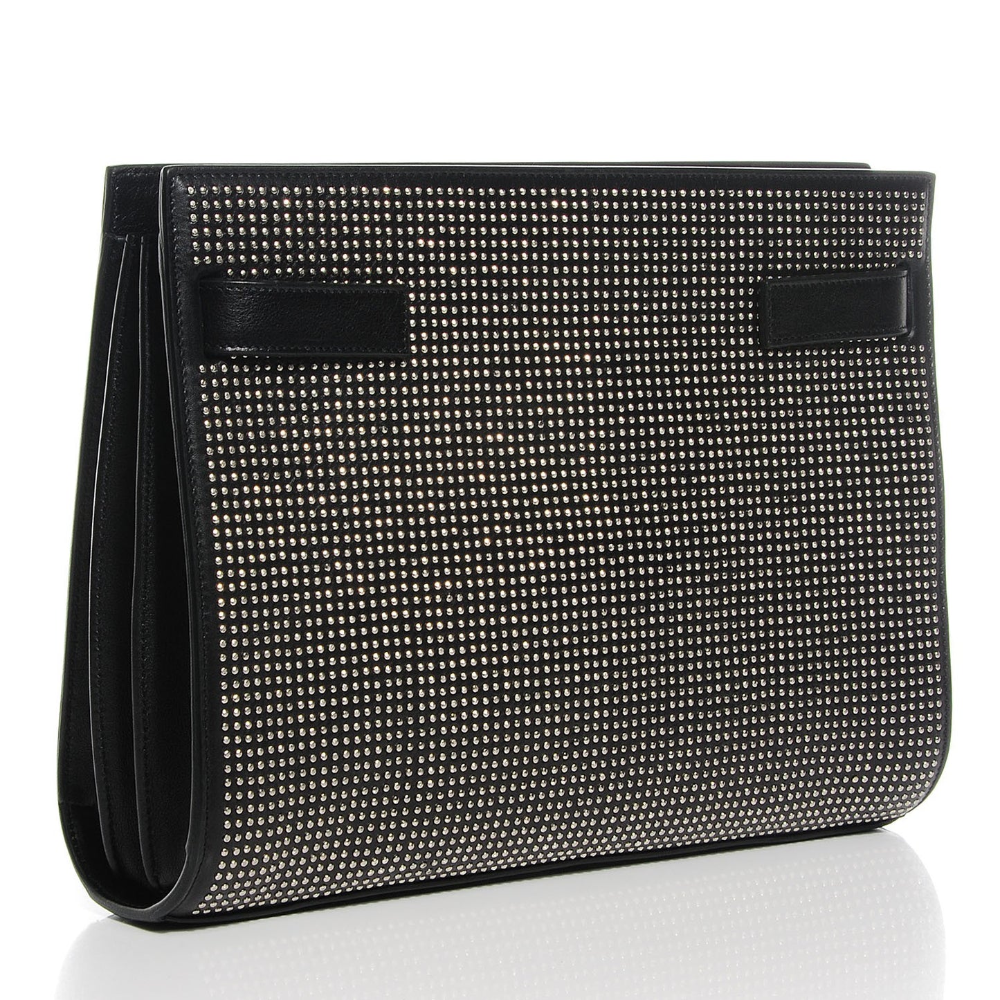 Calfskin Stud Sac De Jour Clutch Black