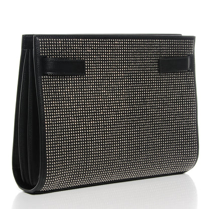 Saint Laurent Calfskin Stud Sac De Jour Clutch Black 3 of 8