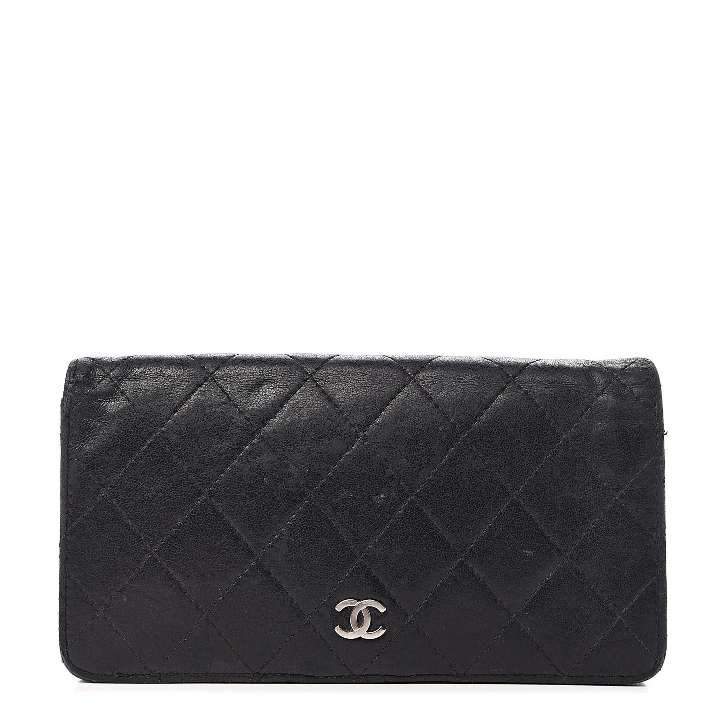 Lambskin Quilted Yen Wallet Black