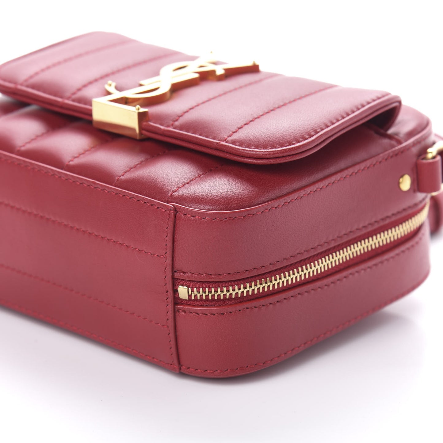 Lambskin Matelasse Monogram Toy Vicky Camera Bag Red