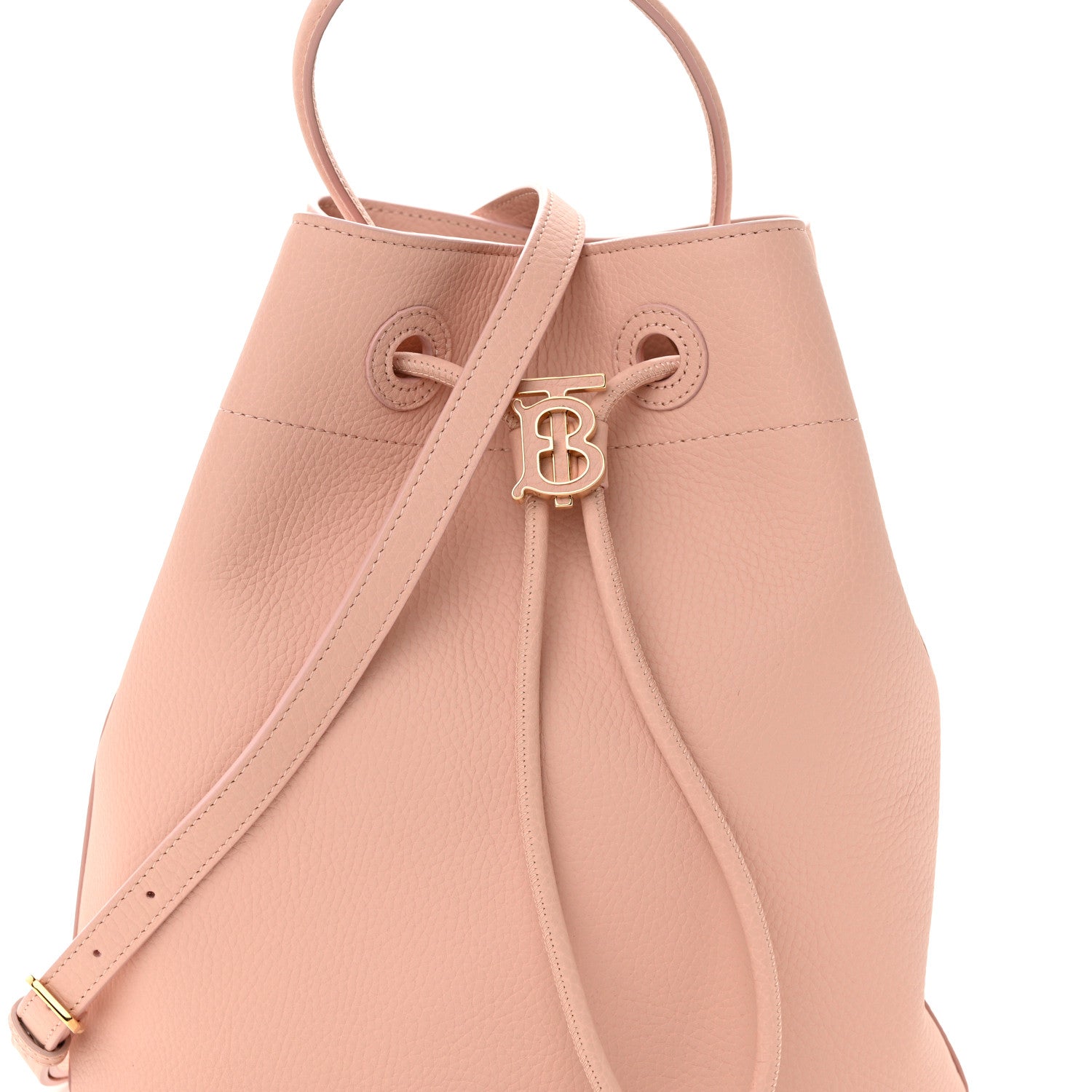 Burberry Grainy Calfskin Small TB Bucket Bag Dusty Pink 7 of 9