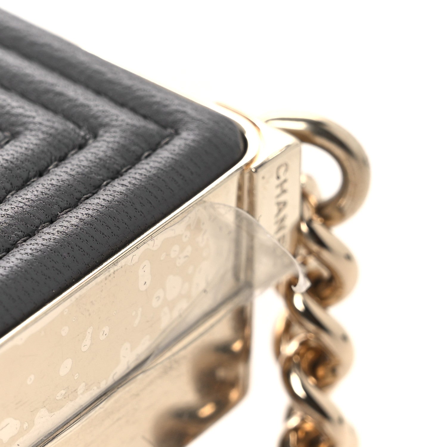 Chanel Lambskin Quilted Boy Minaudiere Dark Grey 13 of 14