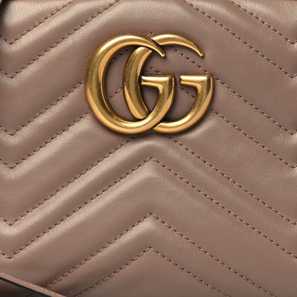 Gucci Calfskin Matelasse Small GG Marmont Chain Shoulder Bag Porcelain Rose 9 of 14