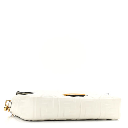 Fendi Nappa FF 1974 Embossed Baguette White 4 of 10