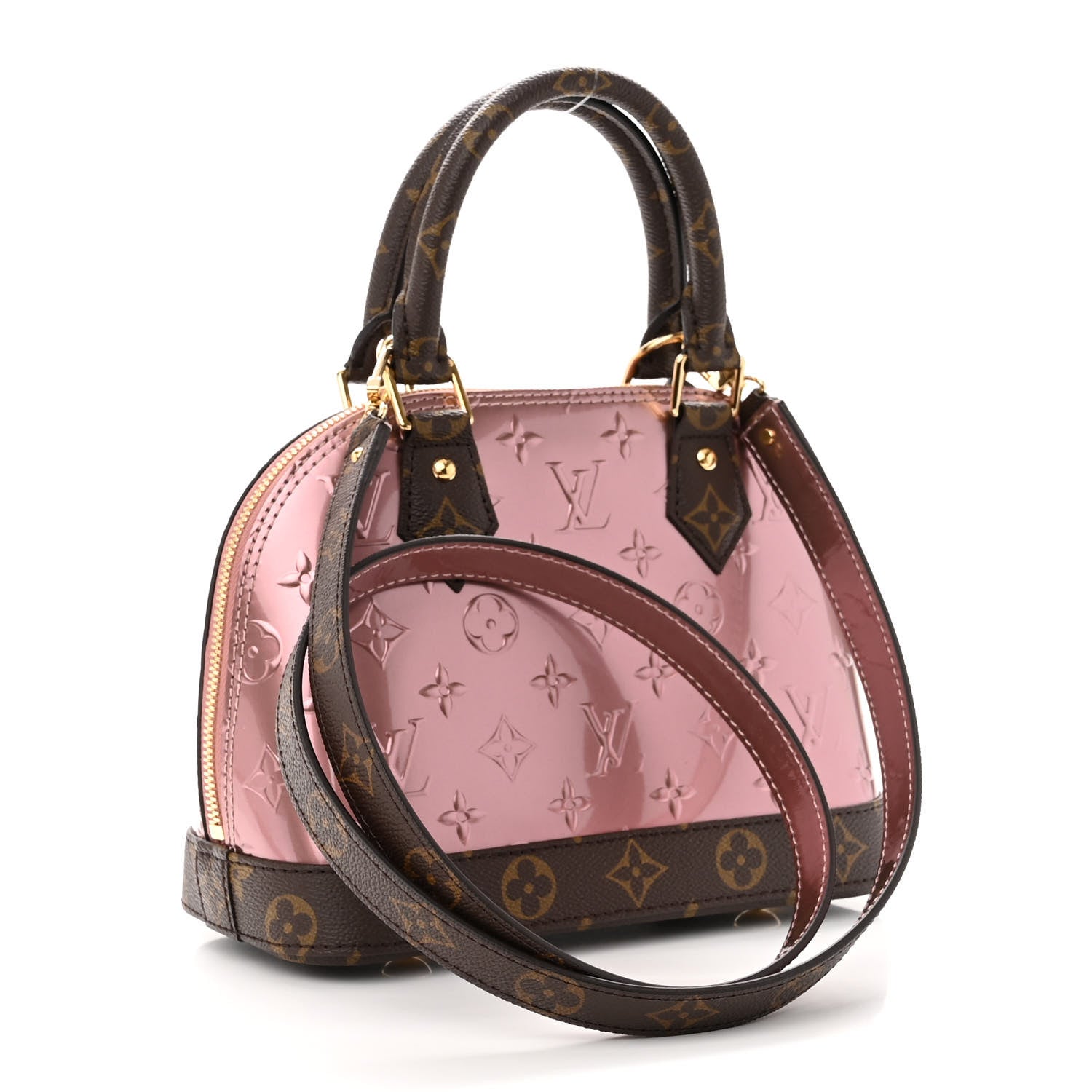 Louis Vuitton Vernis Monogram Alma BB Rose Pale Metallise 3 of 9