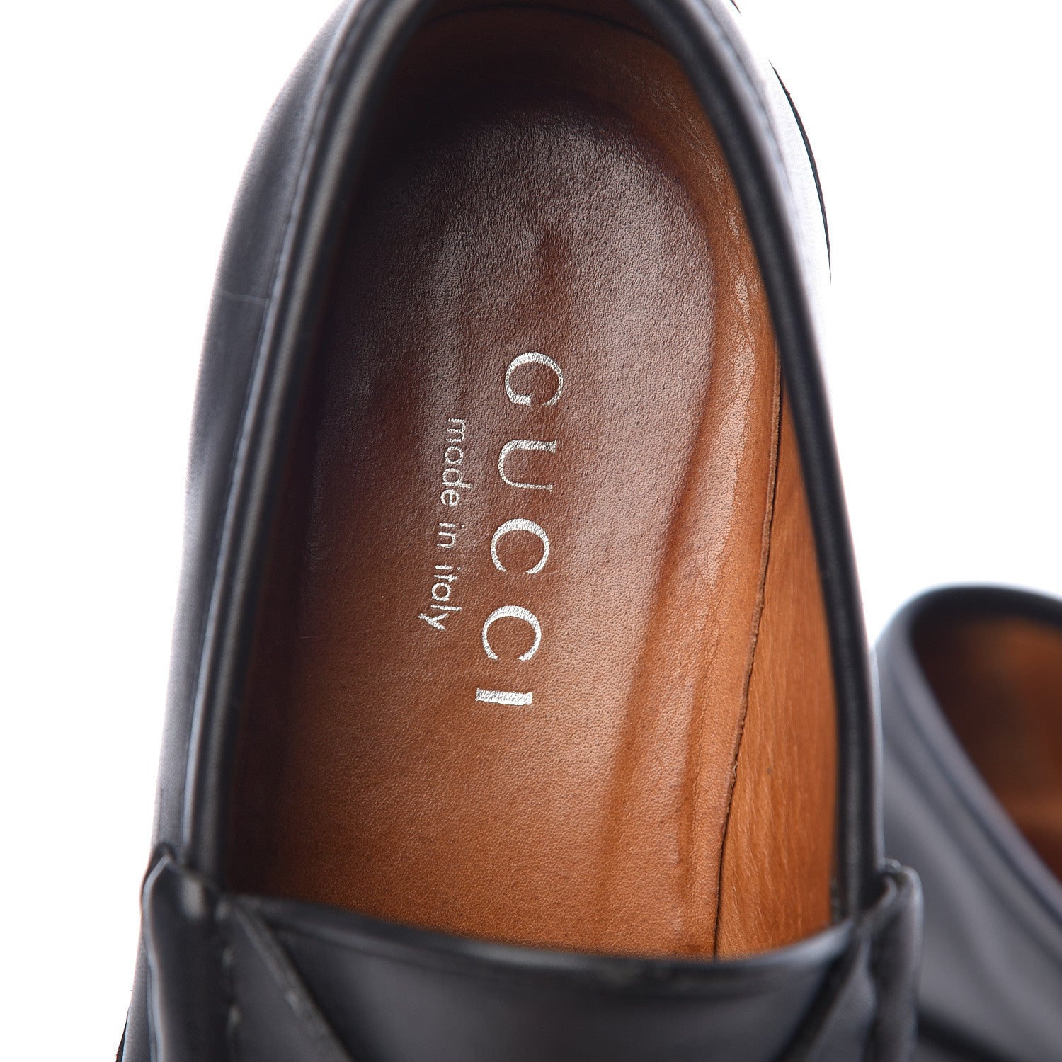 Gucci Laredo Calf Horsebit Lug Sole Loafers 6.5 Black 10 of 14